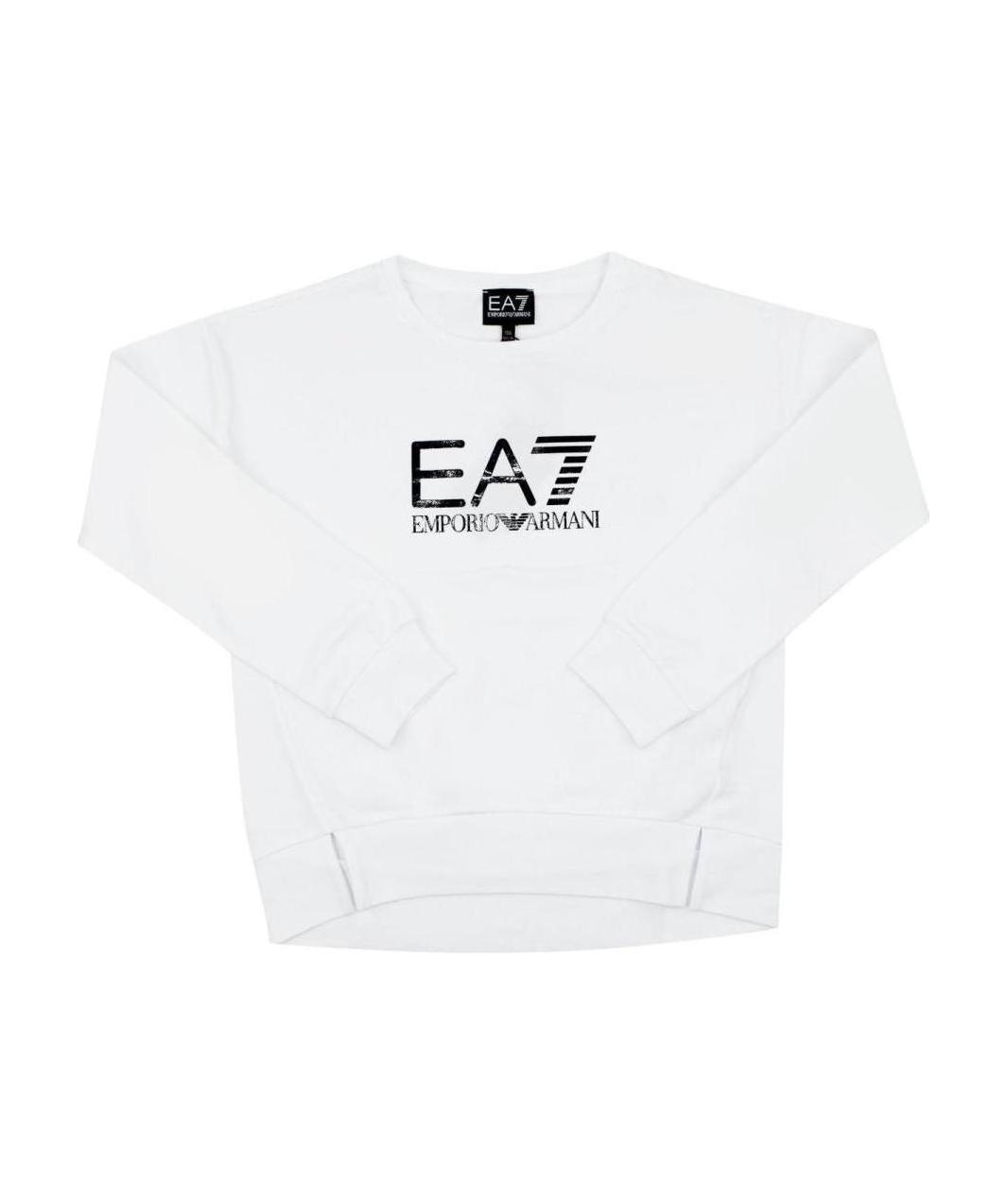 Ea7 Print Sweater In White