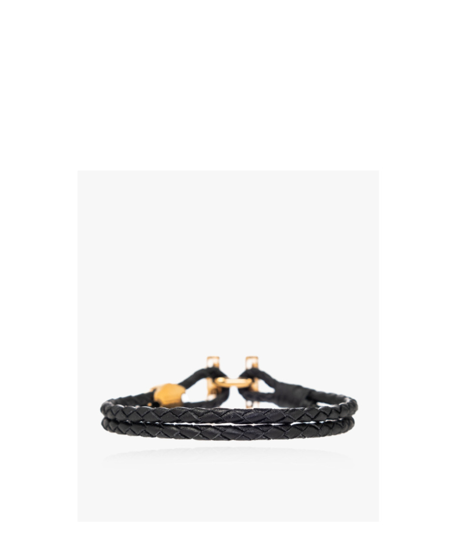 Versace Medusa Braided Bracelet In Black