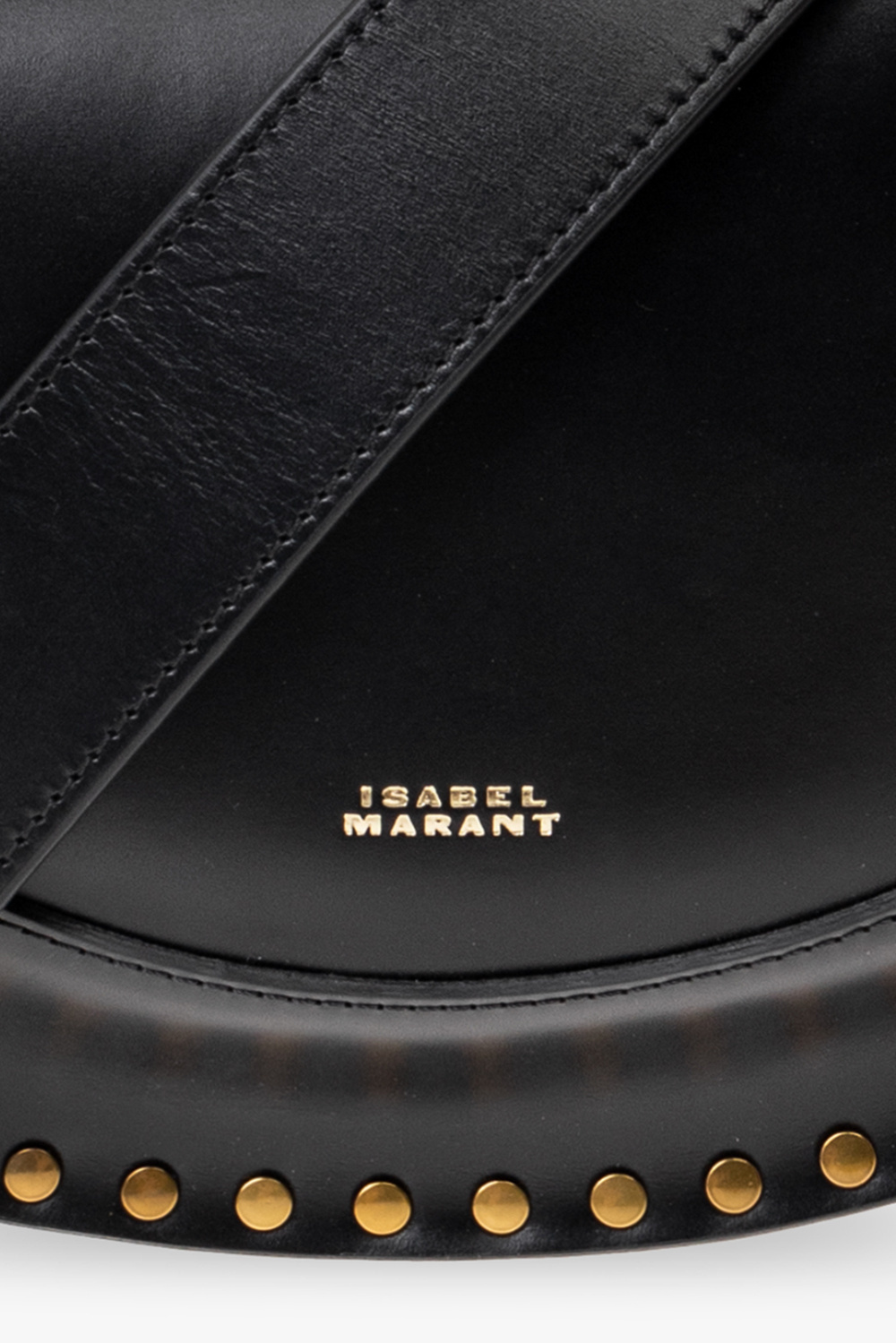 Isabel Marant Leather Shoulder Bag With Metal Details In Black