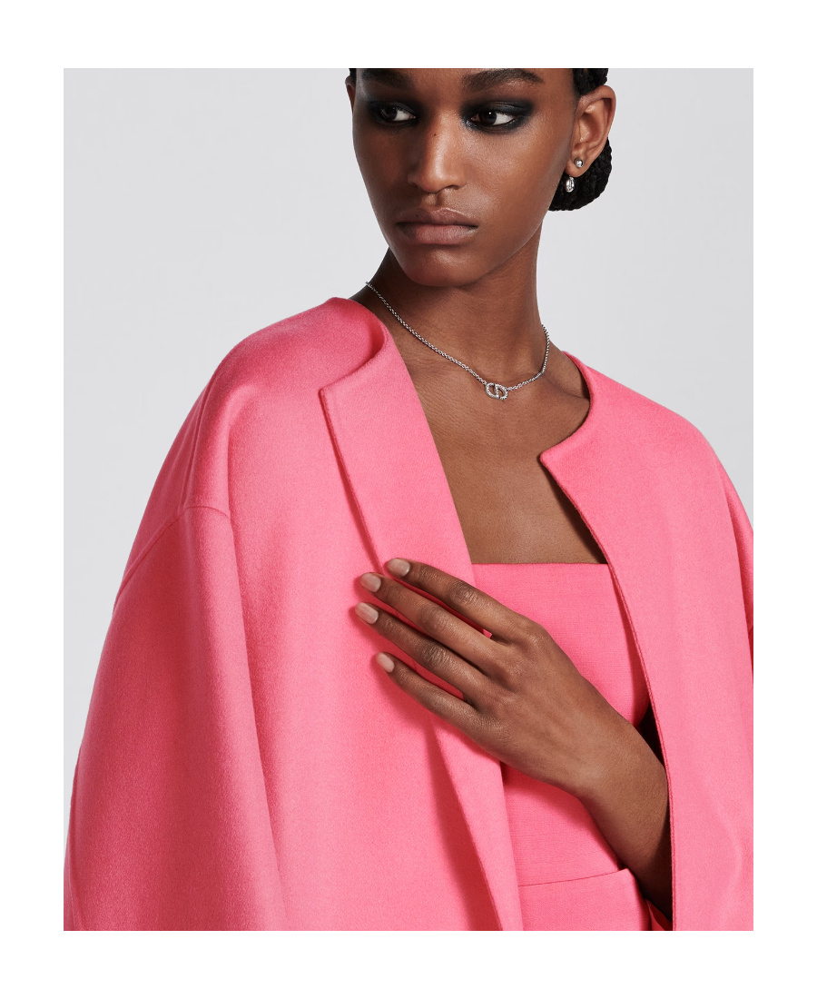 Dior Tie A Belt Overcoat In Pink