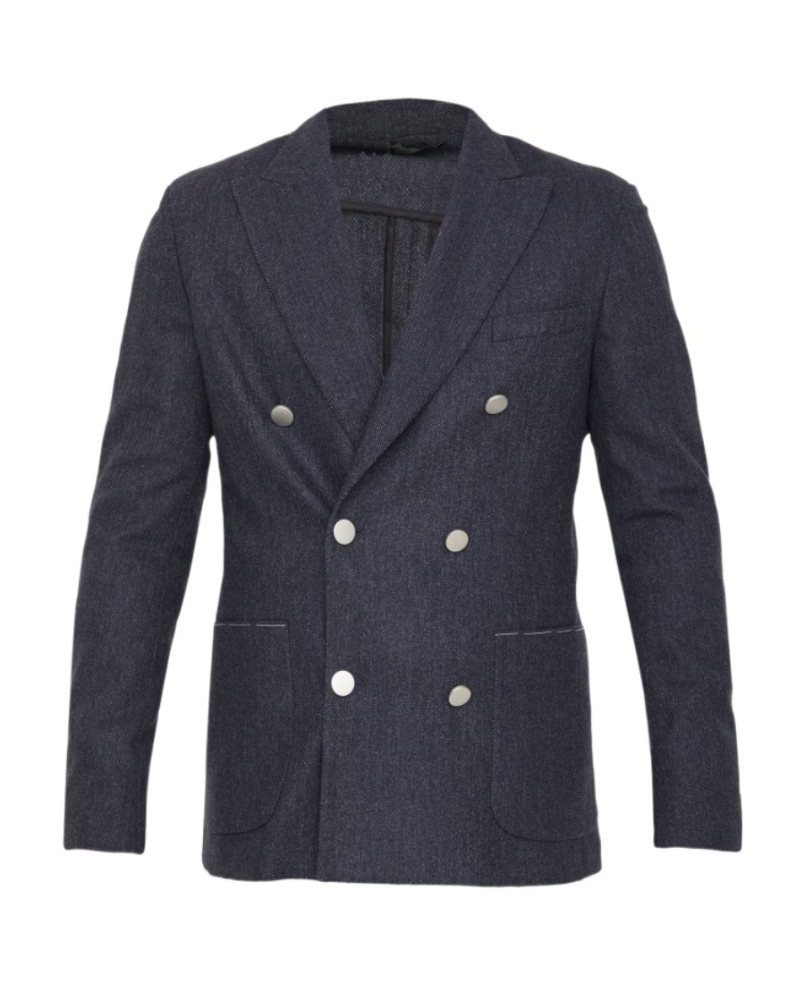 Tonello Double-breasted Casual Jacket In Black