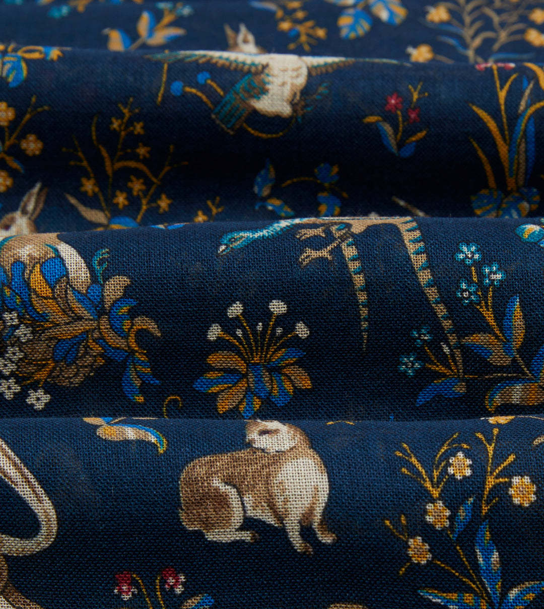 Drake's London Printed Scarf In Blue