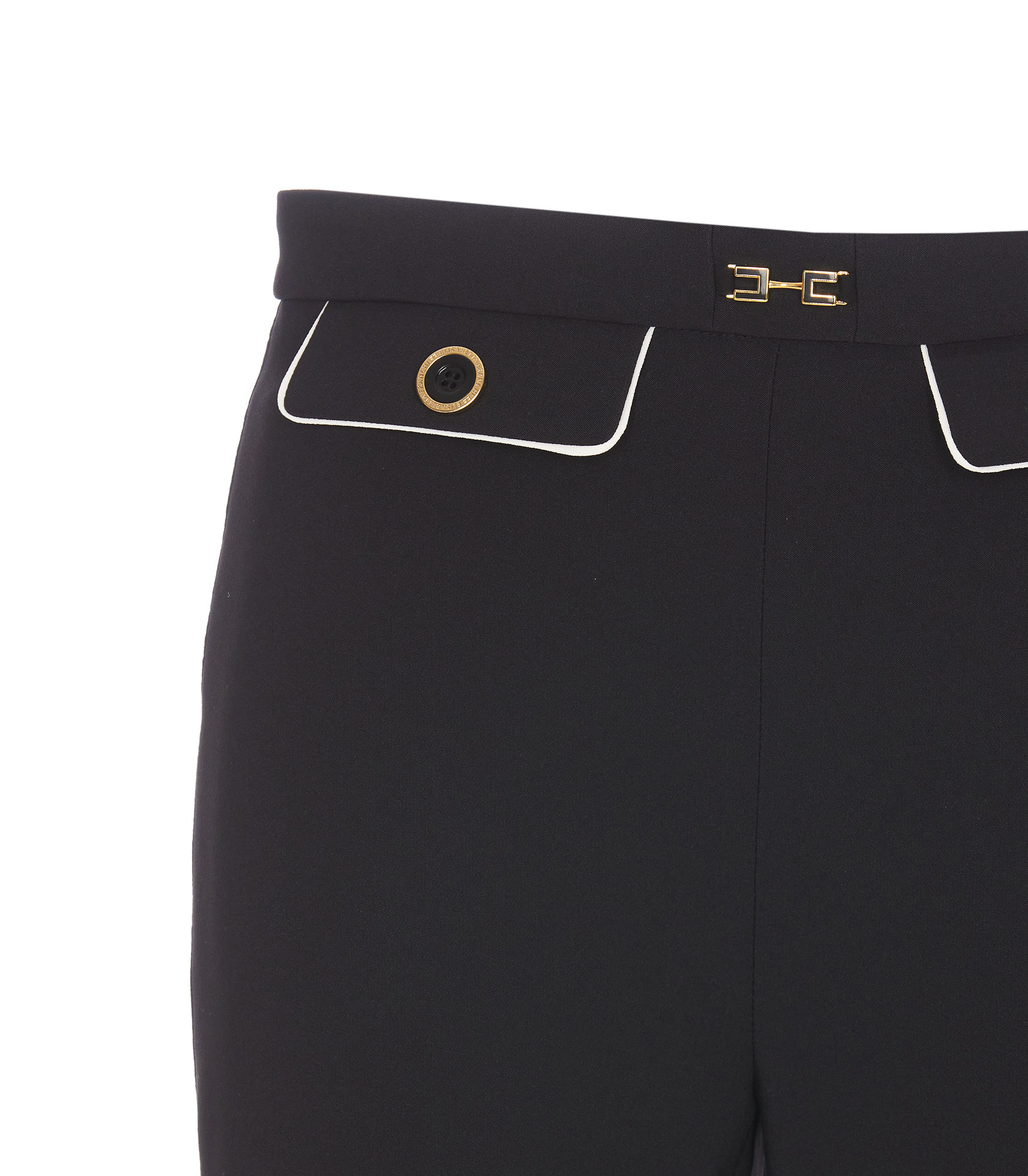 Elisabetta Franchi High-waisted Casual Pants In Black