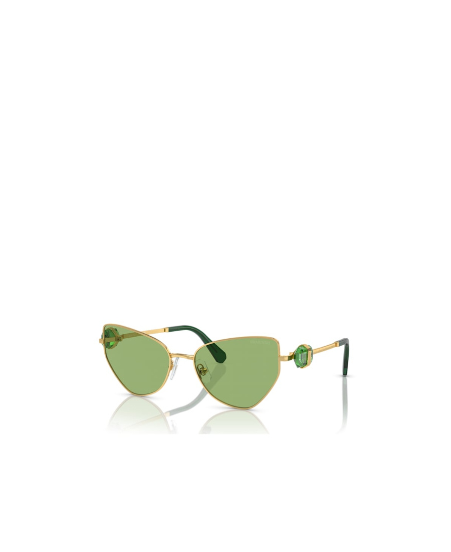 Swarovski Womens Gold Sk7003 Irregular-frame Metal Sunglasses In Green