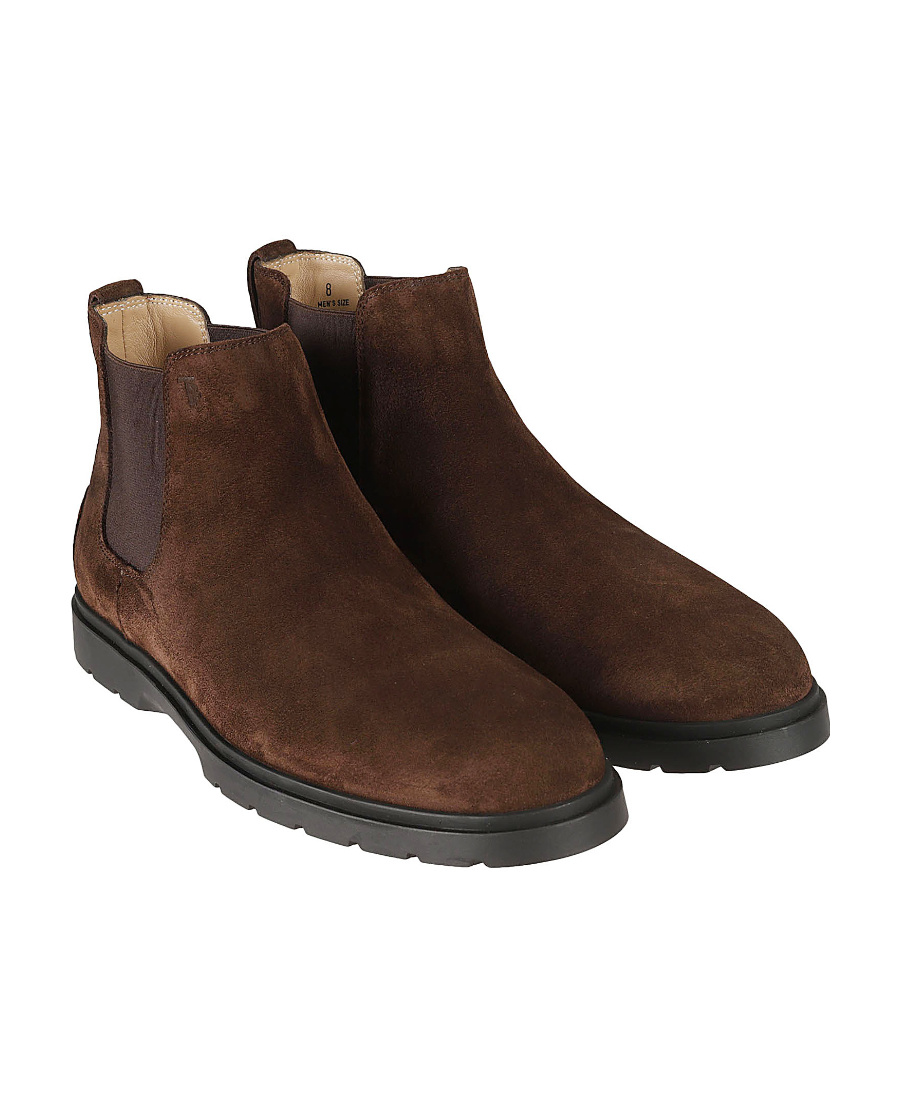 Tod's Tronchetto Suede Boots In Black