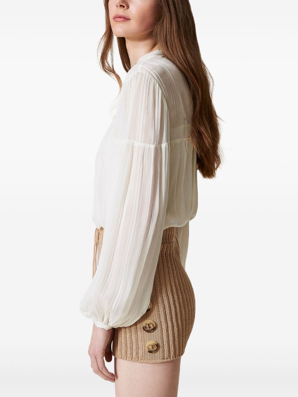 Shop Twinset Striped Jacquard Blouse