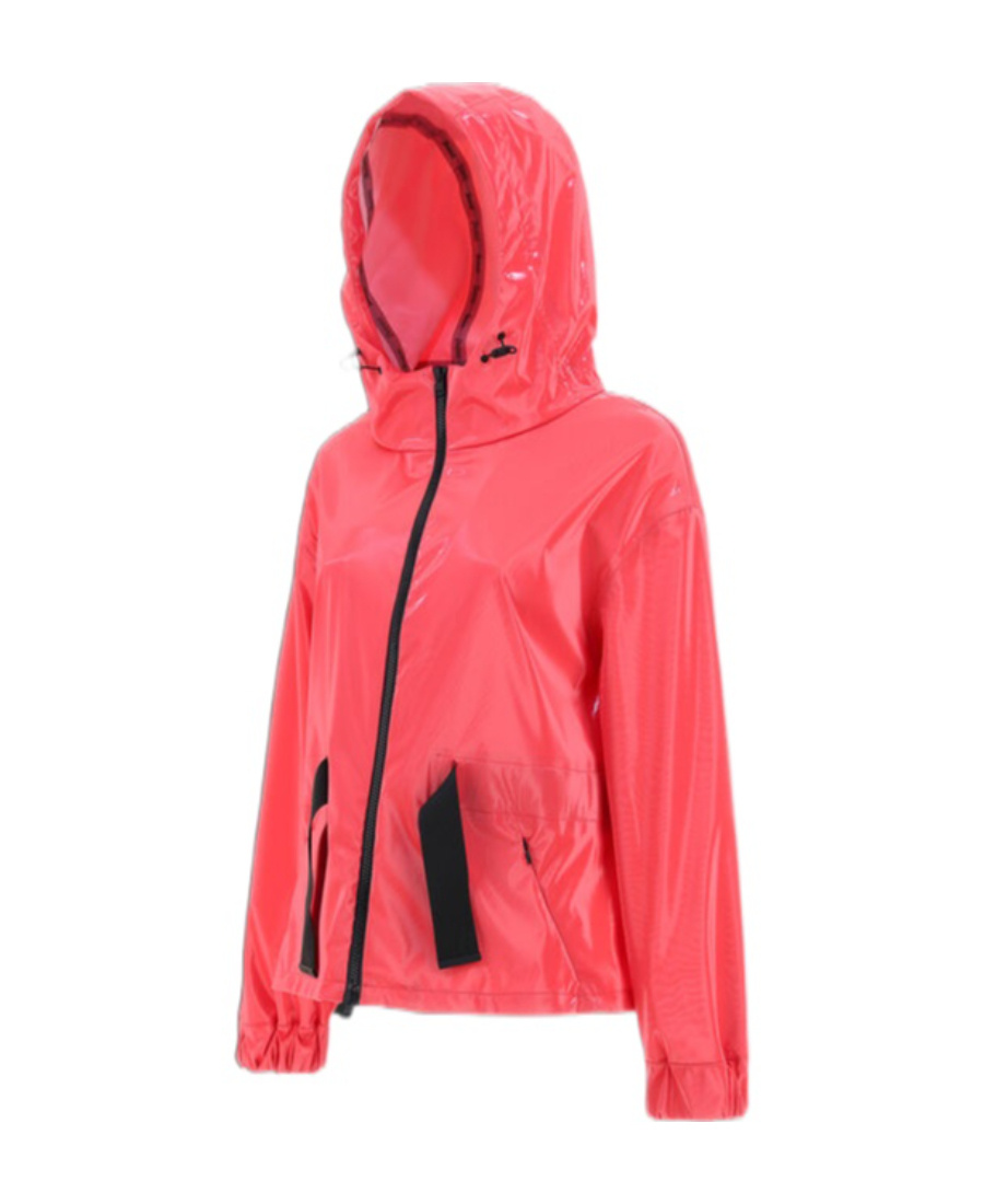 Herno Paradise Pink Lady Bird Laminar Casual Jacket In Red