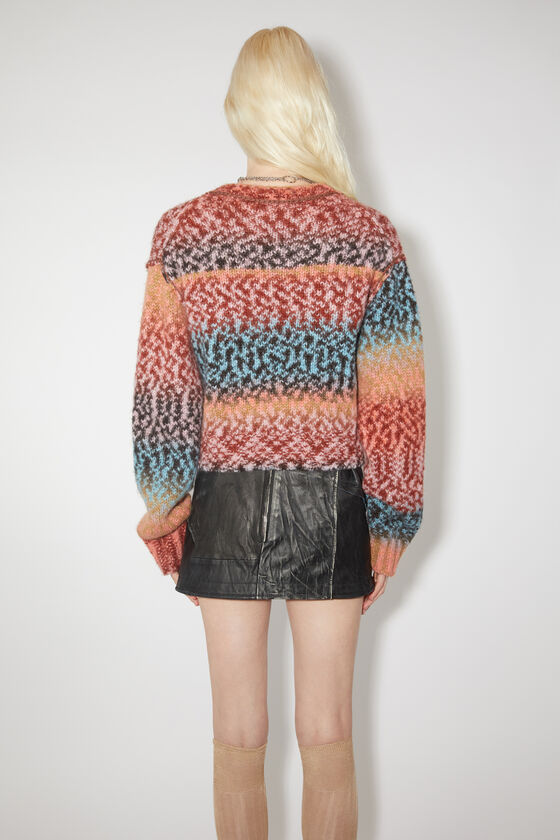 Acne Studios Patterned-intarsia Round-neck Jumper In Pink