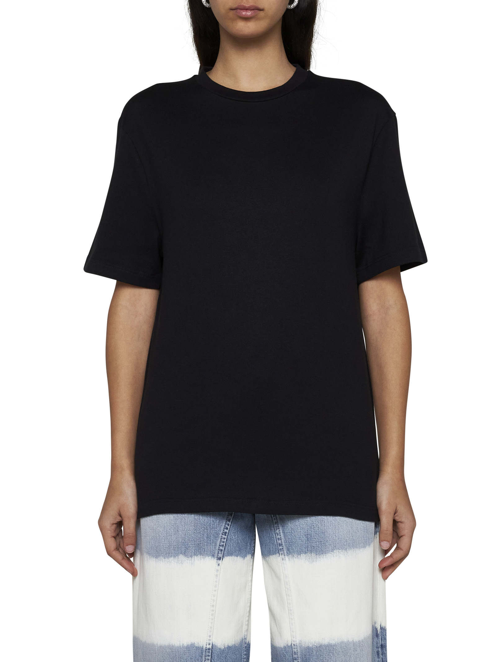 Jil Sander Back Logo Cotton T-shirt In Black