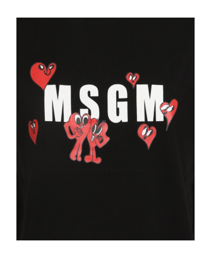 Msgm Logo-print Crewneck T-shirt In Black