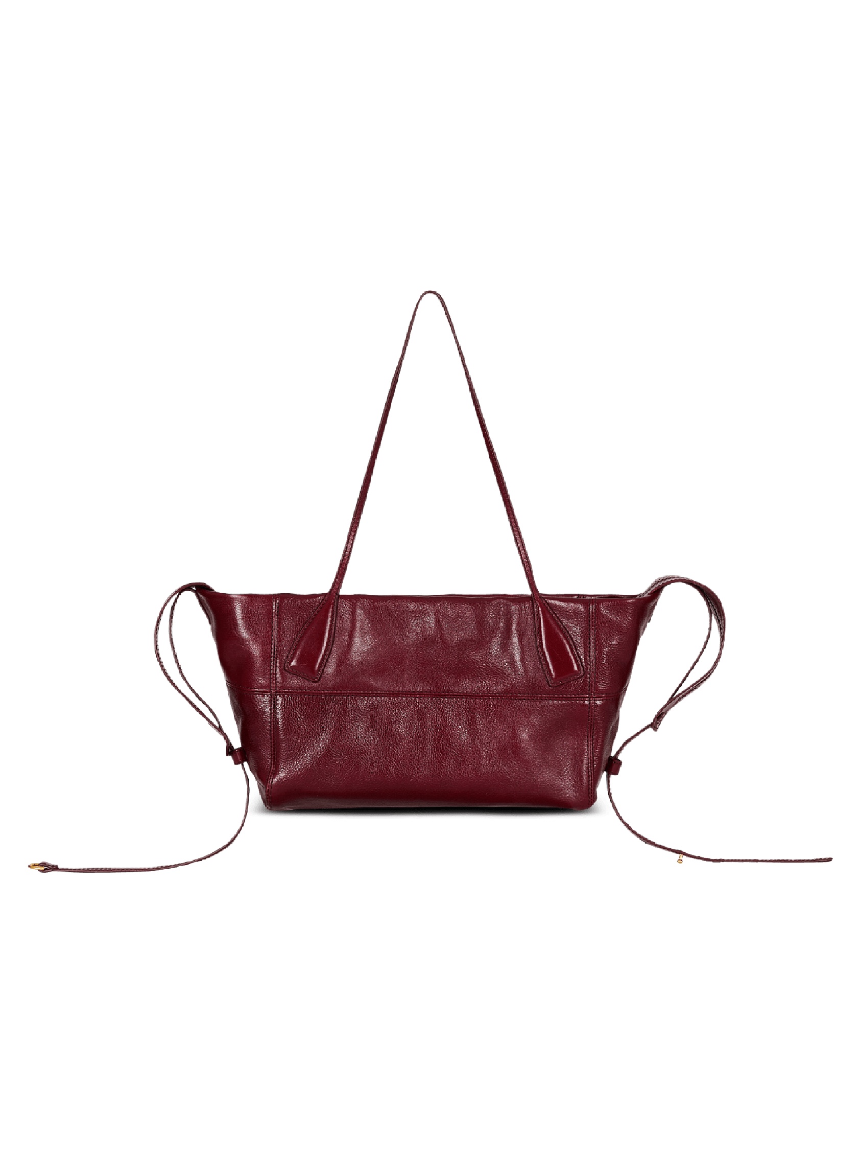 Balmain Small Track Zips Leather Shoulder Bag In Brown