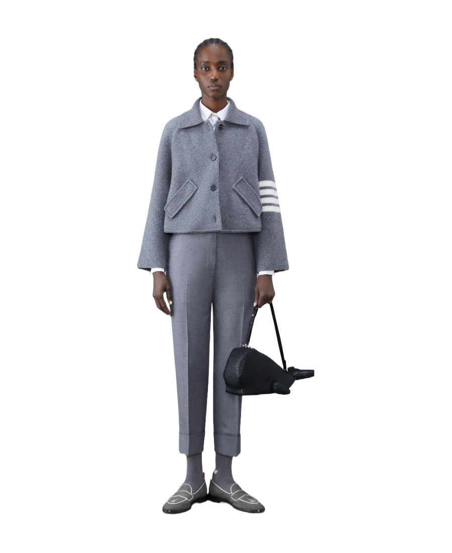 Thom Browne 4-bar Stripe Cropped Jacket In Black