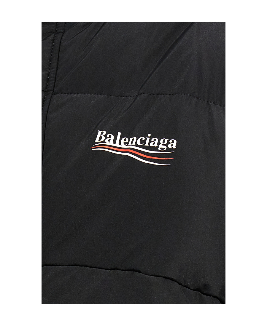 Balenciaga Logo-print Padded Jacket In Black