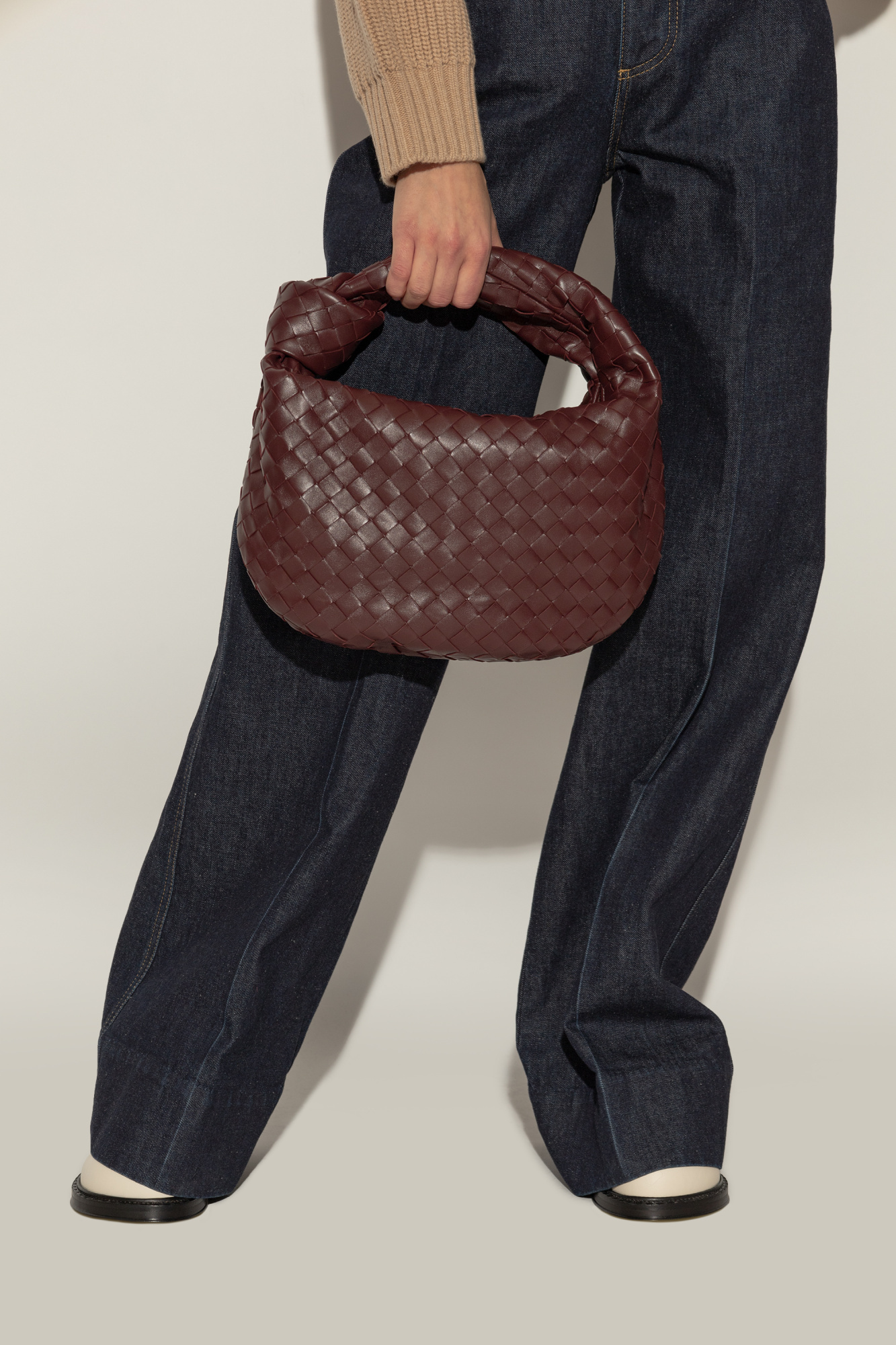 Bottega Veneta Brown Mini Jodie Bag In Red