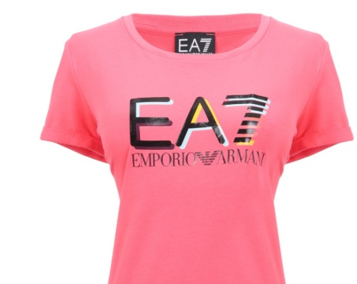 Ea7 Logo Printed T-shirt In Pink