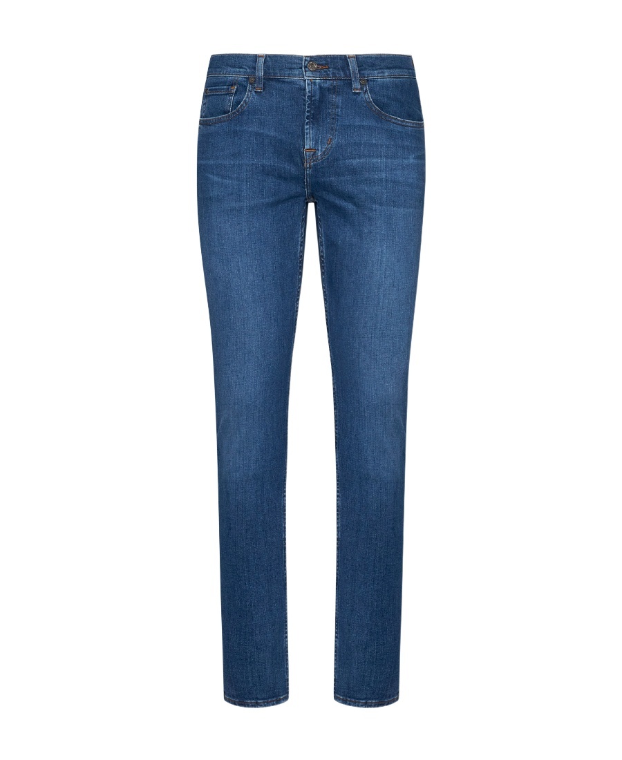 7 For All Mankind Slim-leg Cotton Jeans In Blue
