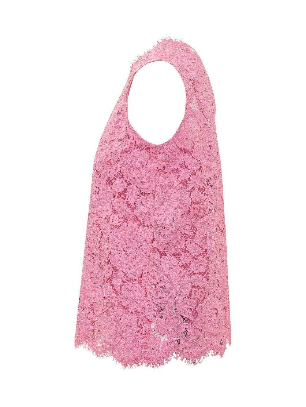 Dolce & Gabbana Sleeveless Lace Top In Pink