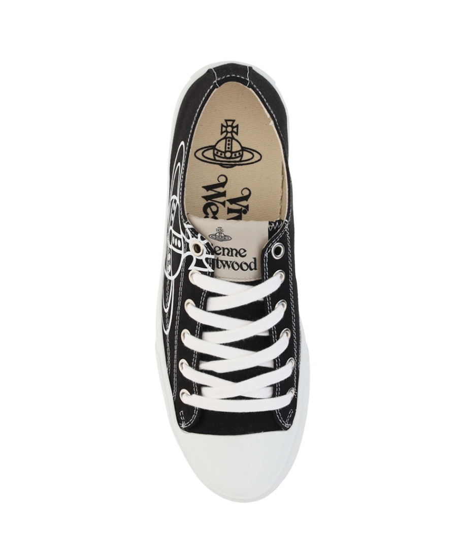 Vivienne Westwood Low-top Sneakers With Bold Logo Graphic In Black