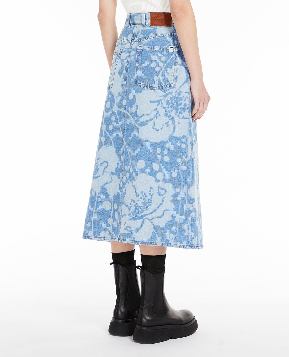 Weekend Max Mara A-line Denim Skirt In Blue