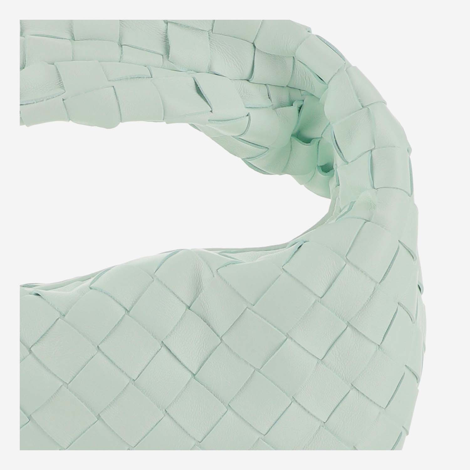 Shop Bottega Veneta Mini Jodie Knitted Handbag In Green