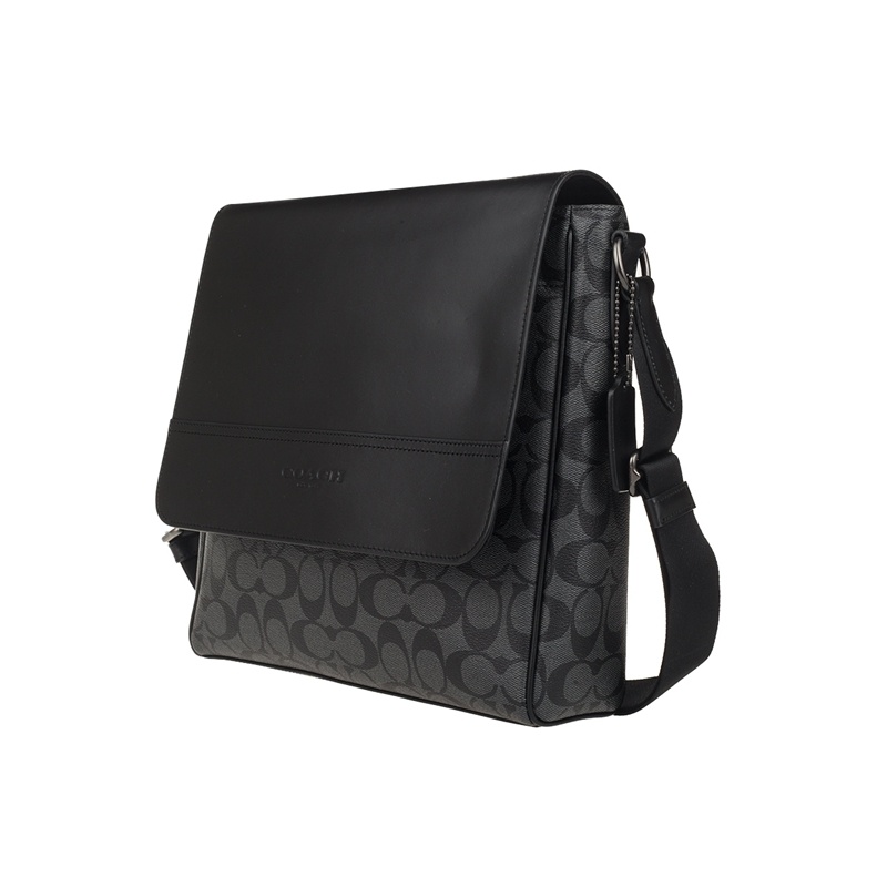 Coach Logo Printed Cross-body Bag In Black