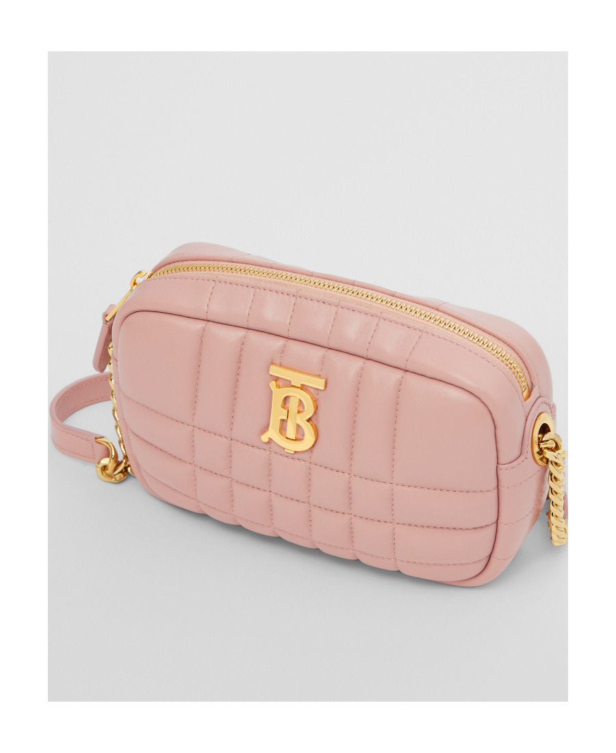 Burberry Mini Lola Quilted Leather Camera Bag In Pink