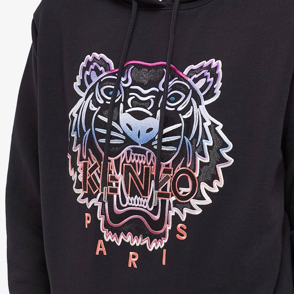 Kenzo Logo Hooded Sweater In Black