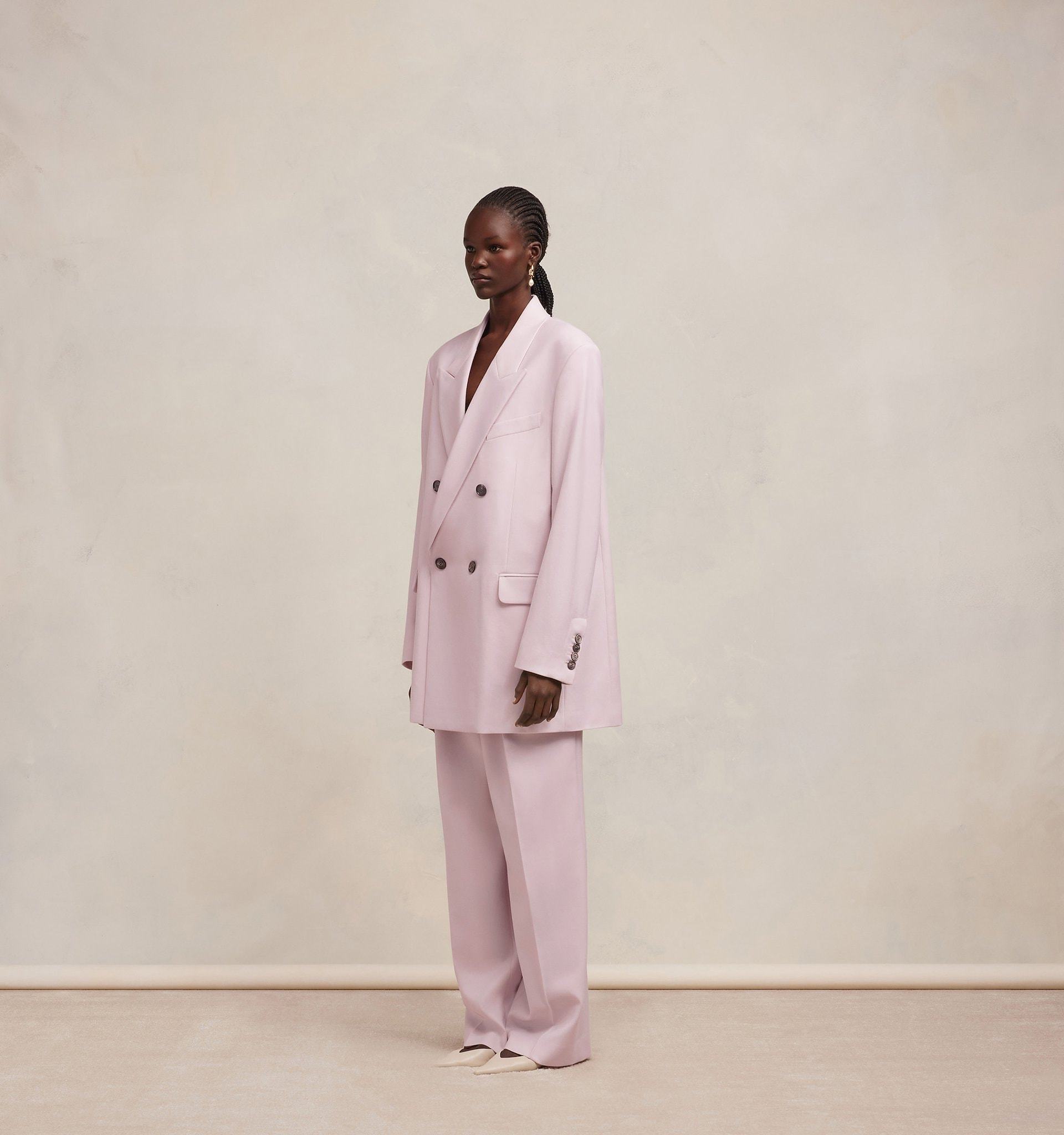 Shop Ami Alexandre Mattiussi Ami Paris Double Breasted Tailored Blazer In Pink