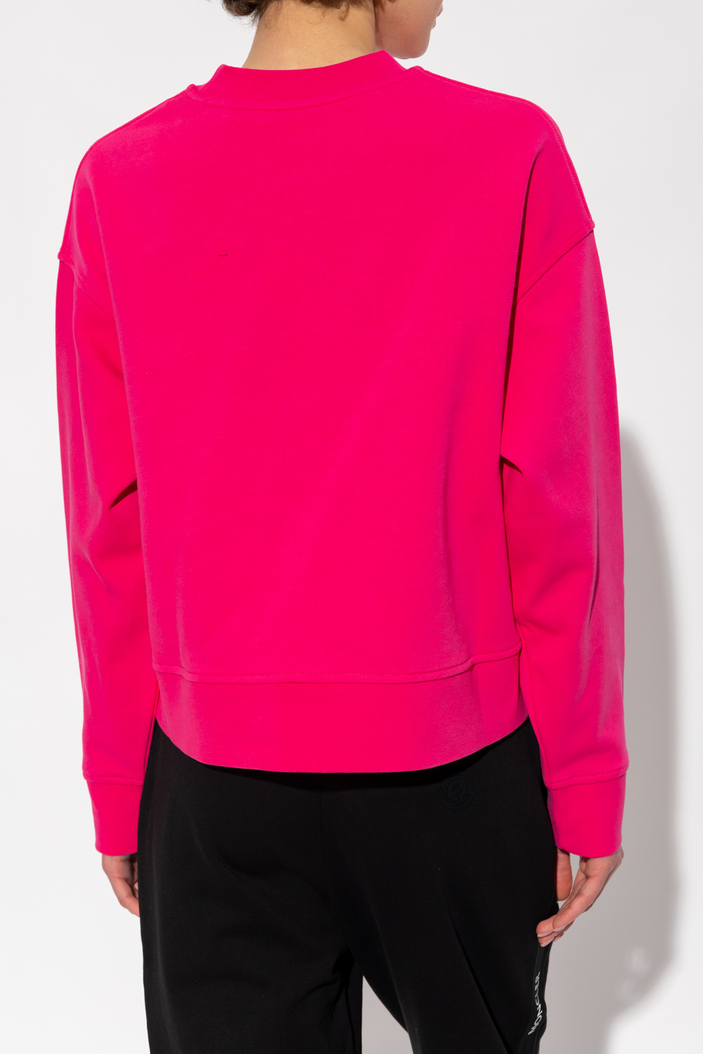 Moncler Logo-print Crew-neck Sweatshirt In Red