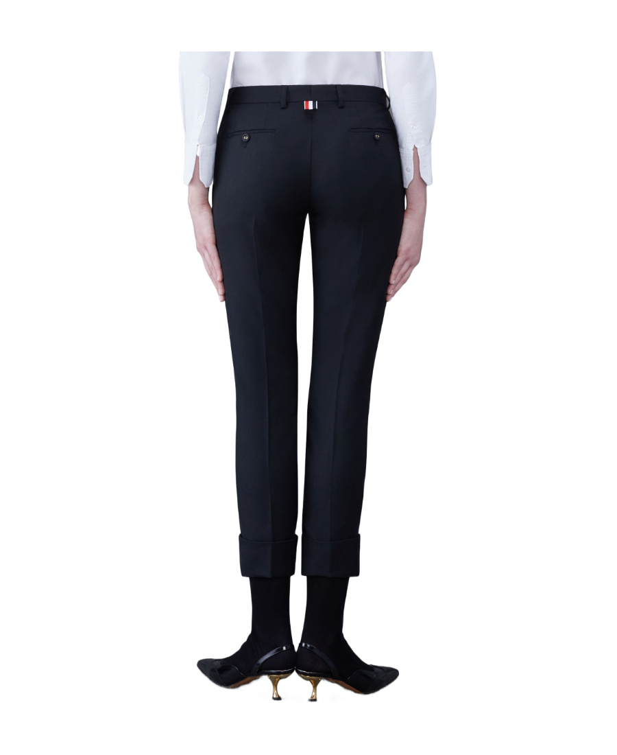 Thom Browne Cropped Tailored Trousers In Black