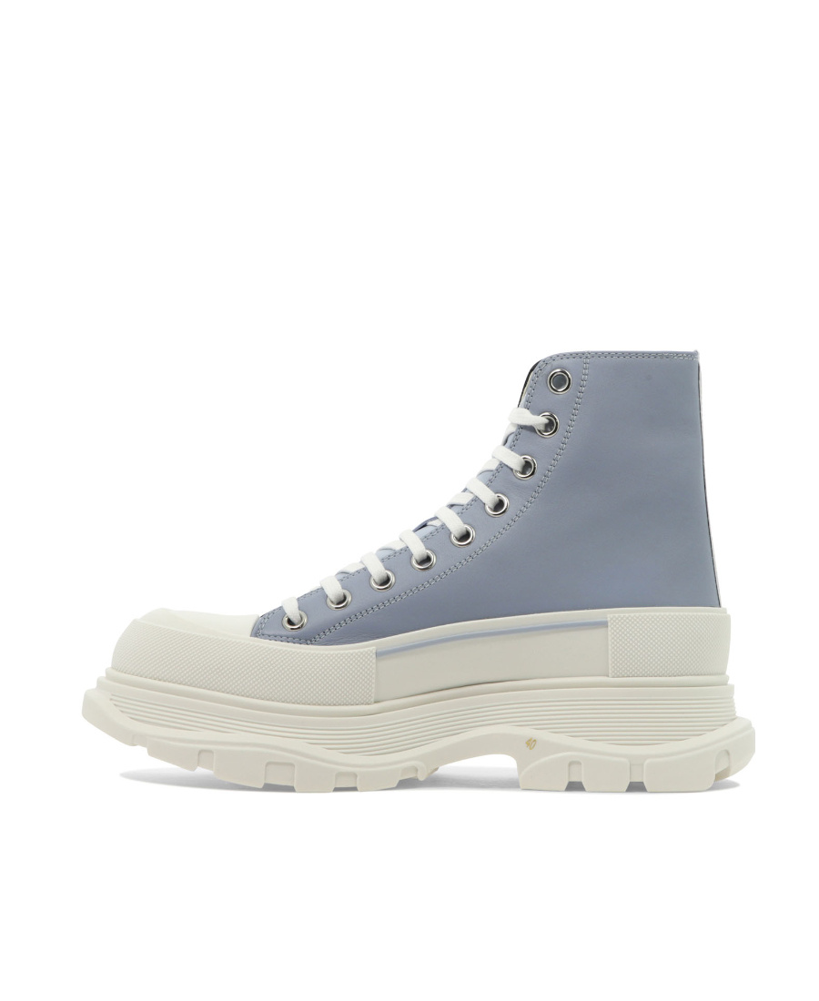 Alexander Mcqueen Alexander Mc Queen Black Canvas Tread Slick Boots In White