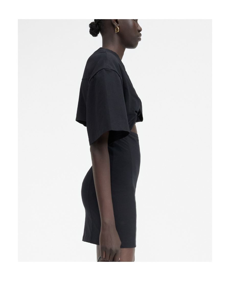 Jacquemus Bahia Twisted Cut-out Mini Dress In Black