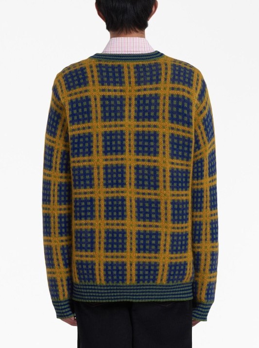Marni Check-pattern Pullover In Black