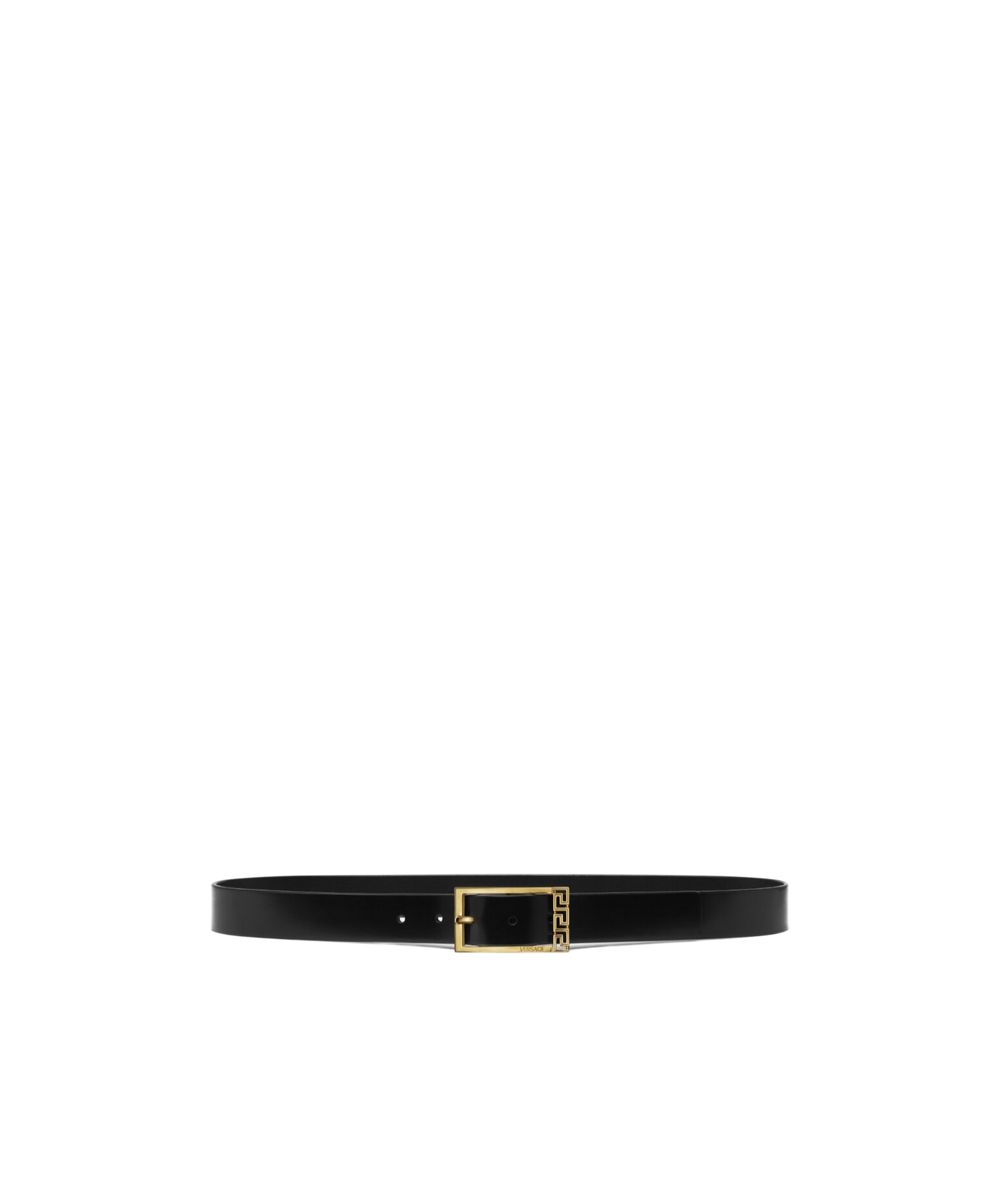 Versace Greca Leather Belt In Black