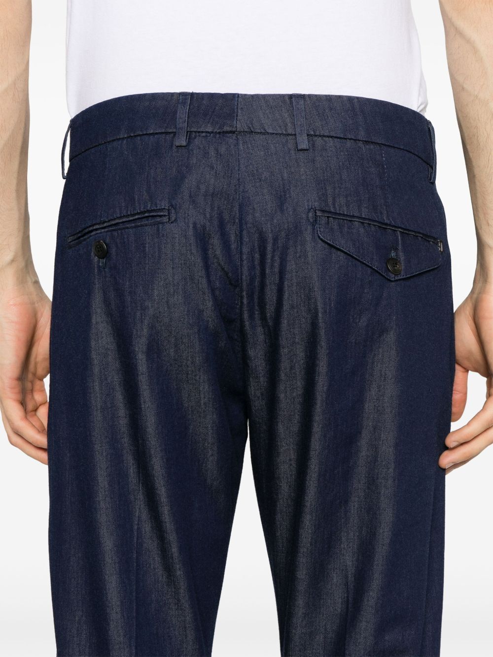 Dondup Joe Belted Turn-up Hem Trousers In Black