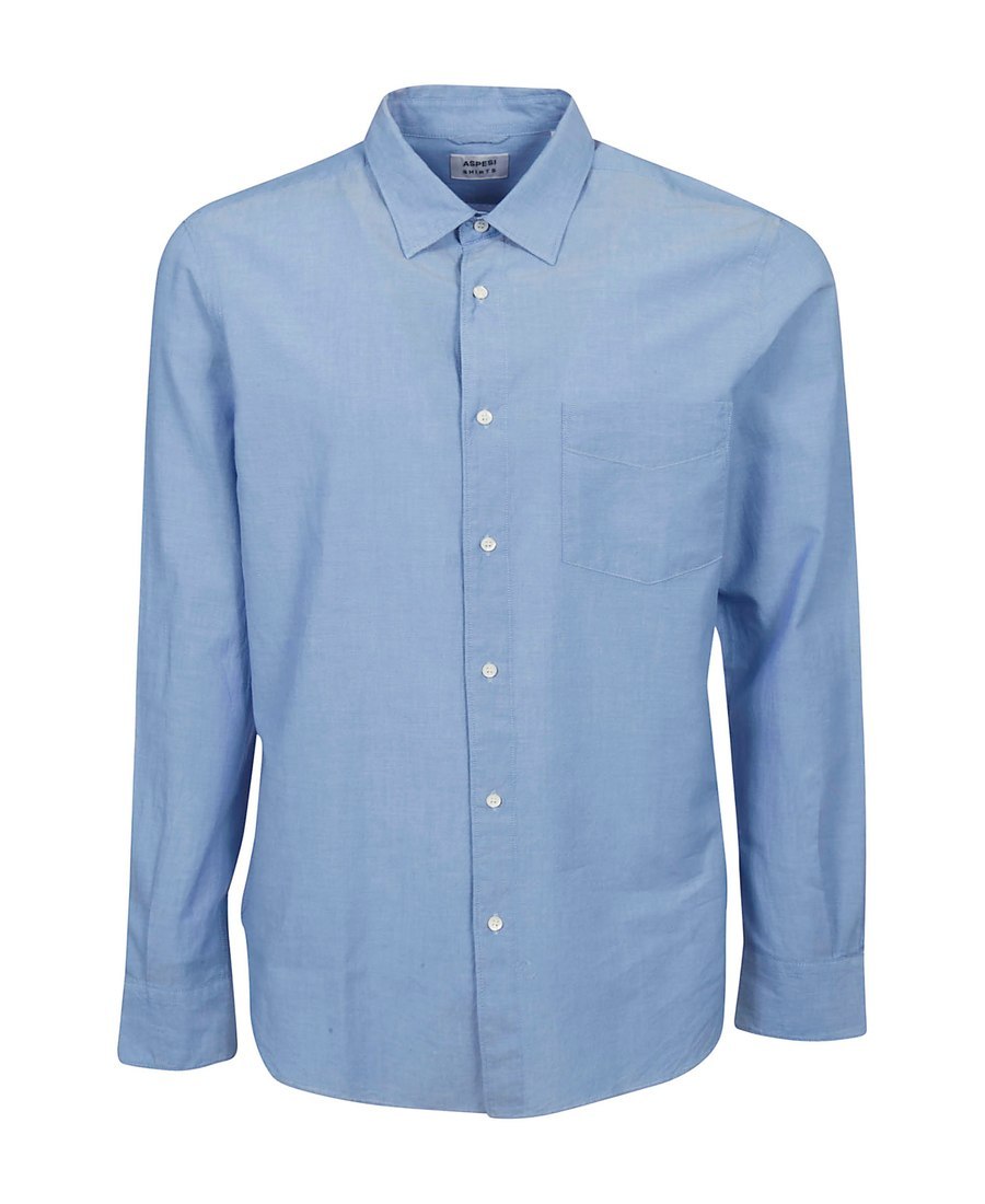 Aspesi Plain Shirt In Blue