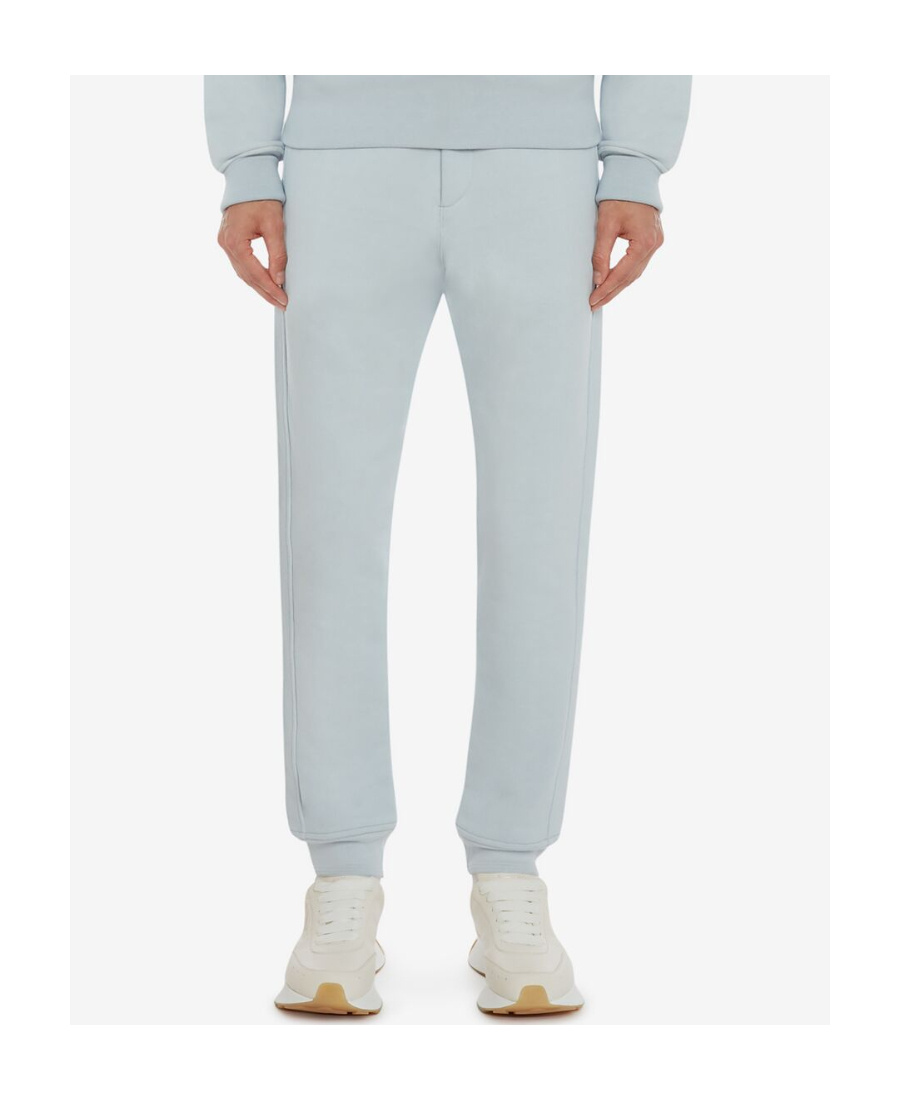 Alexander Mcqueen Organic-cotton Track-pants In Blue