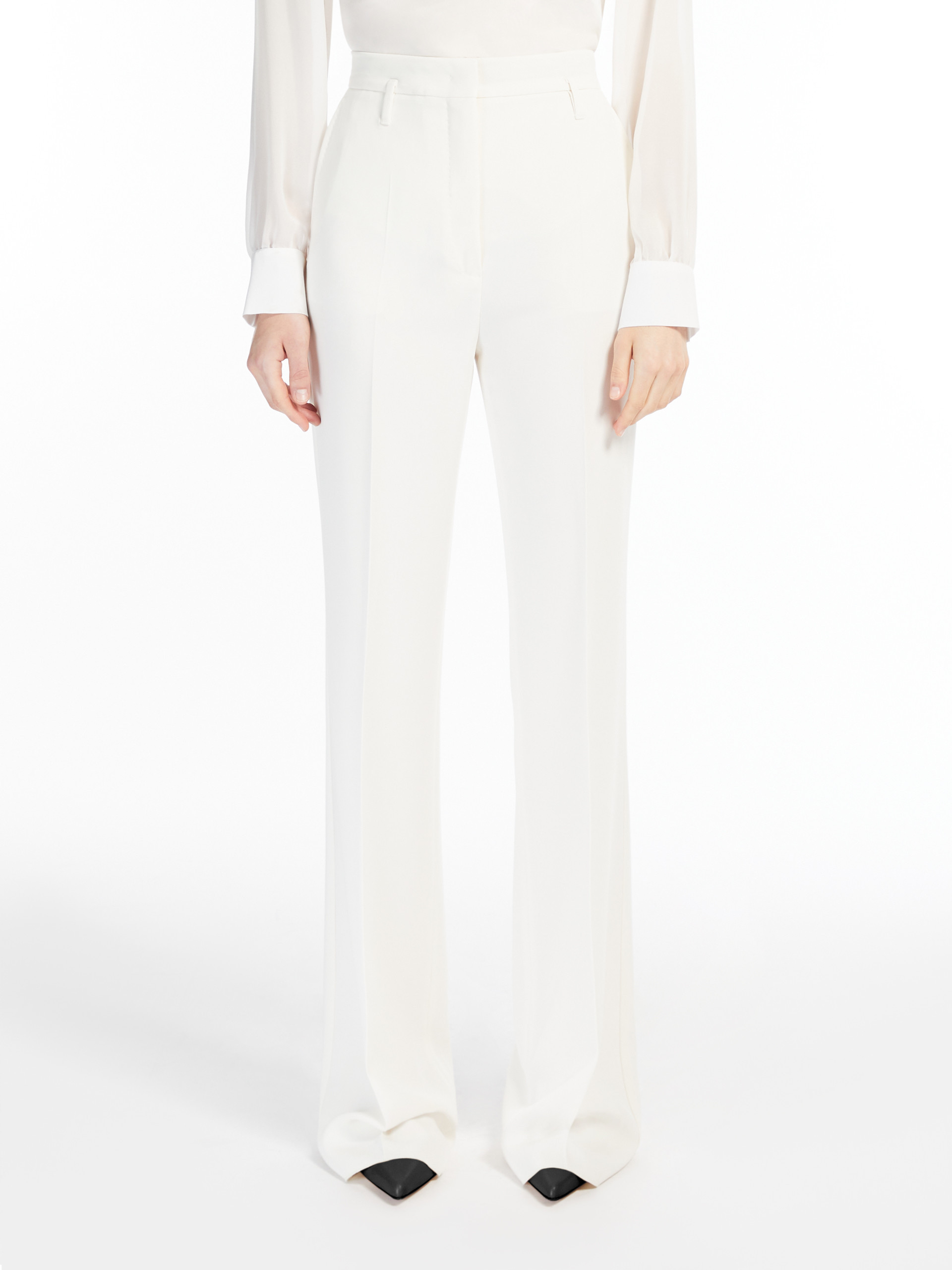 Max Mara Belt-loop Casual Pants In White