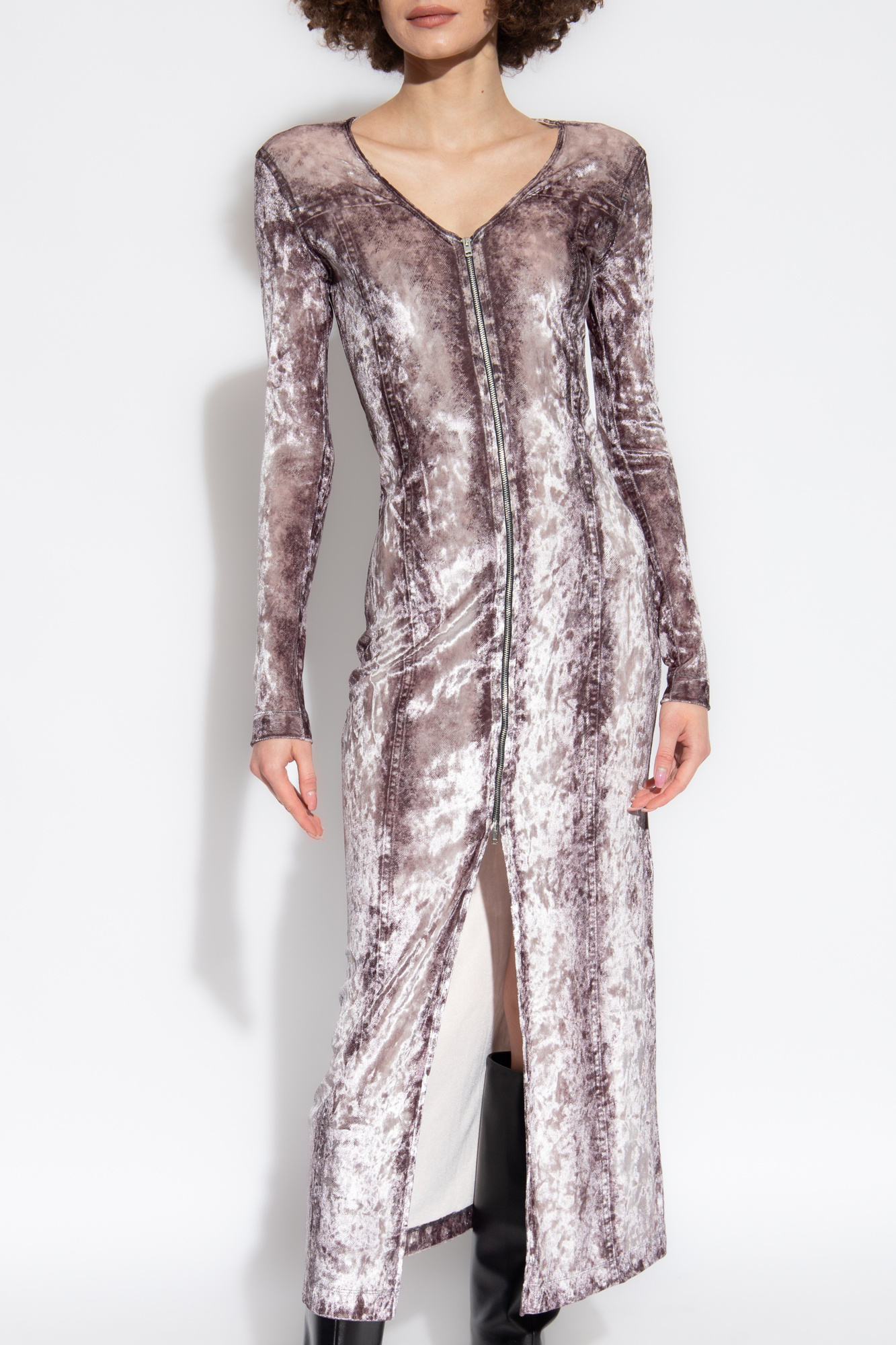 Diesel D Martel V-neck Midi Dress In Multicolor