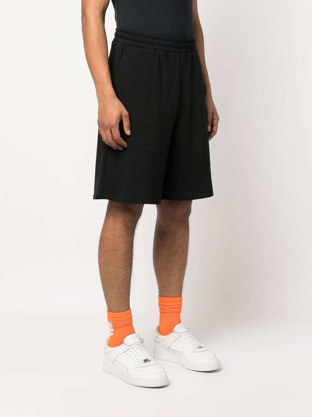 Barrow Signature Waistband Wide-leg Shorts In Black