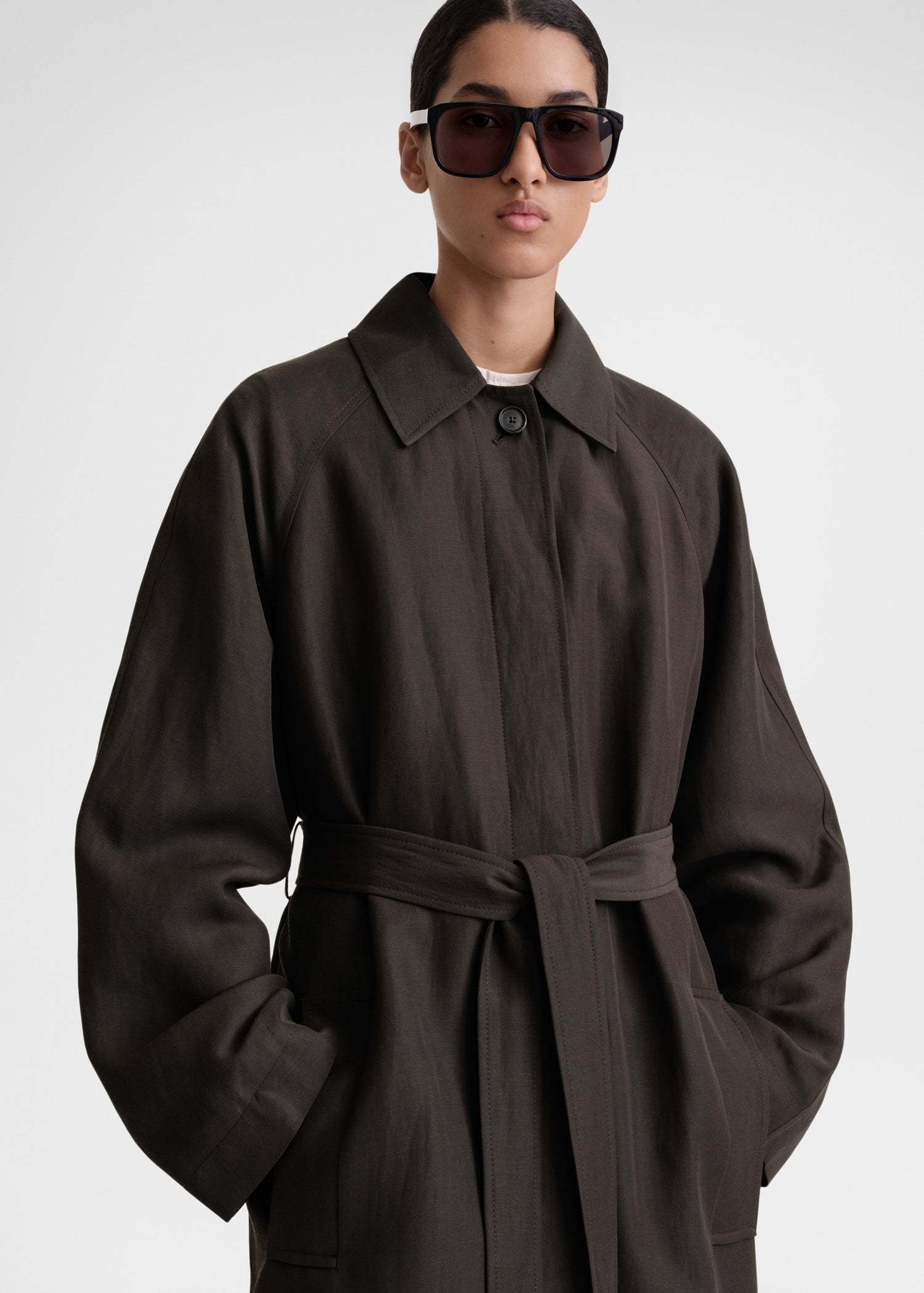 Totême Single-breasted Calf-length Coat In Black