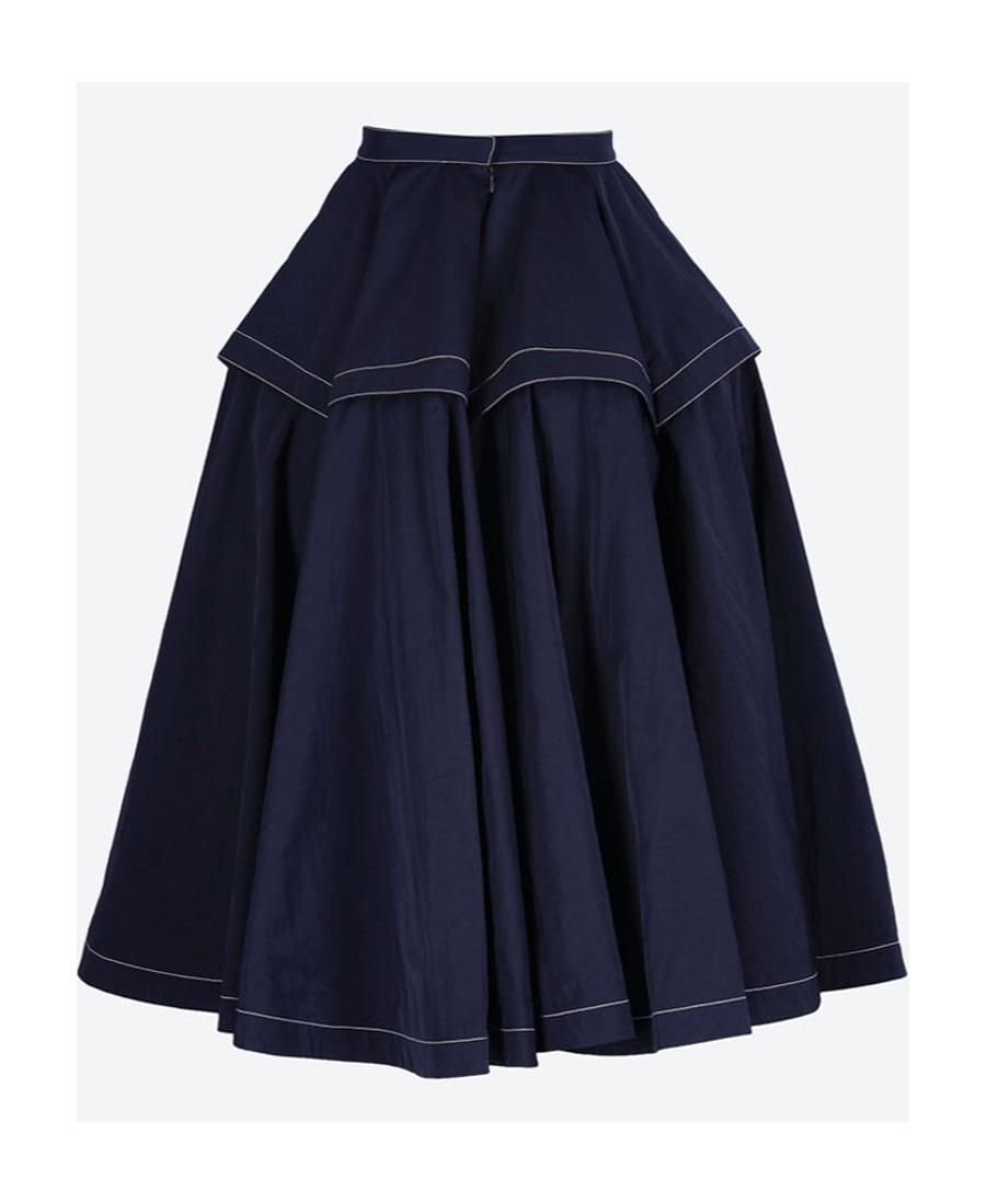 Bottega Veneta Panelled Flared Midi Skirt In Blue