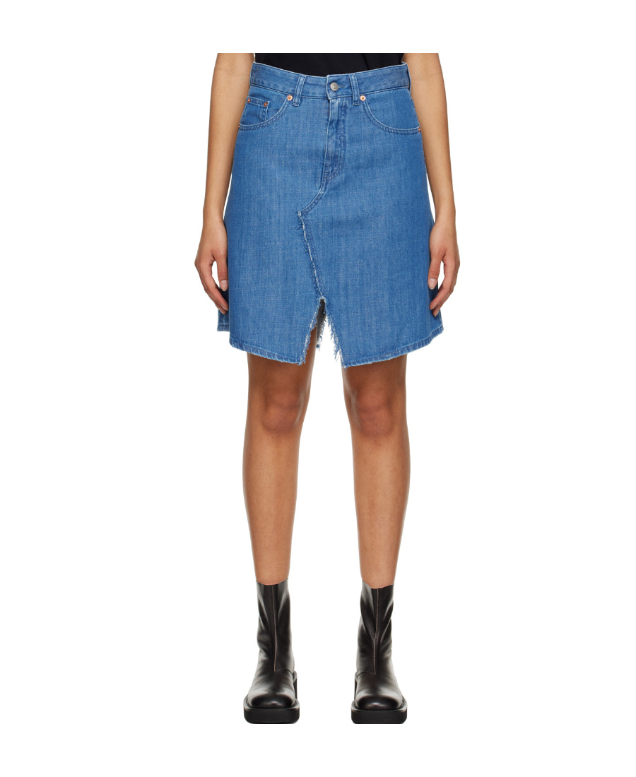 Mm6 Maison Margiela High-waisted Denim Skirt In Blue