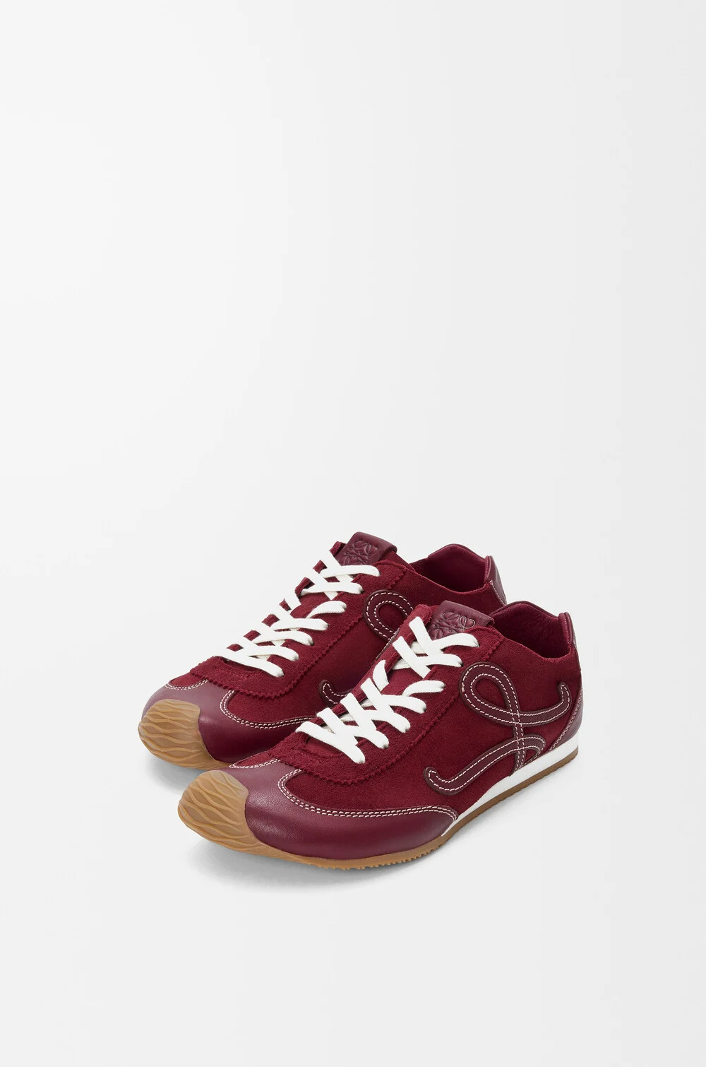 Loewe Suede Ballet Runner 2.0 Sneakers In Burgundy