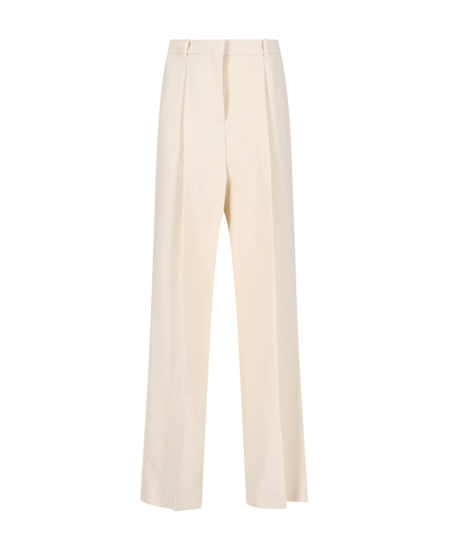 Ermanno Scervino Crepe Wide-leg Trousers In White