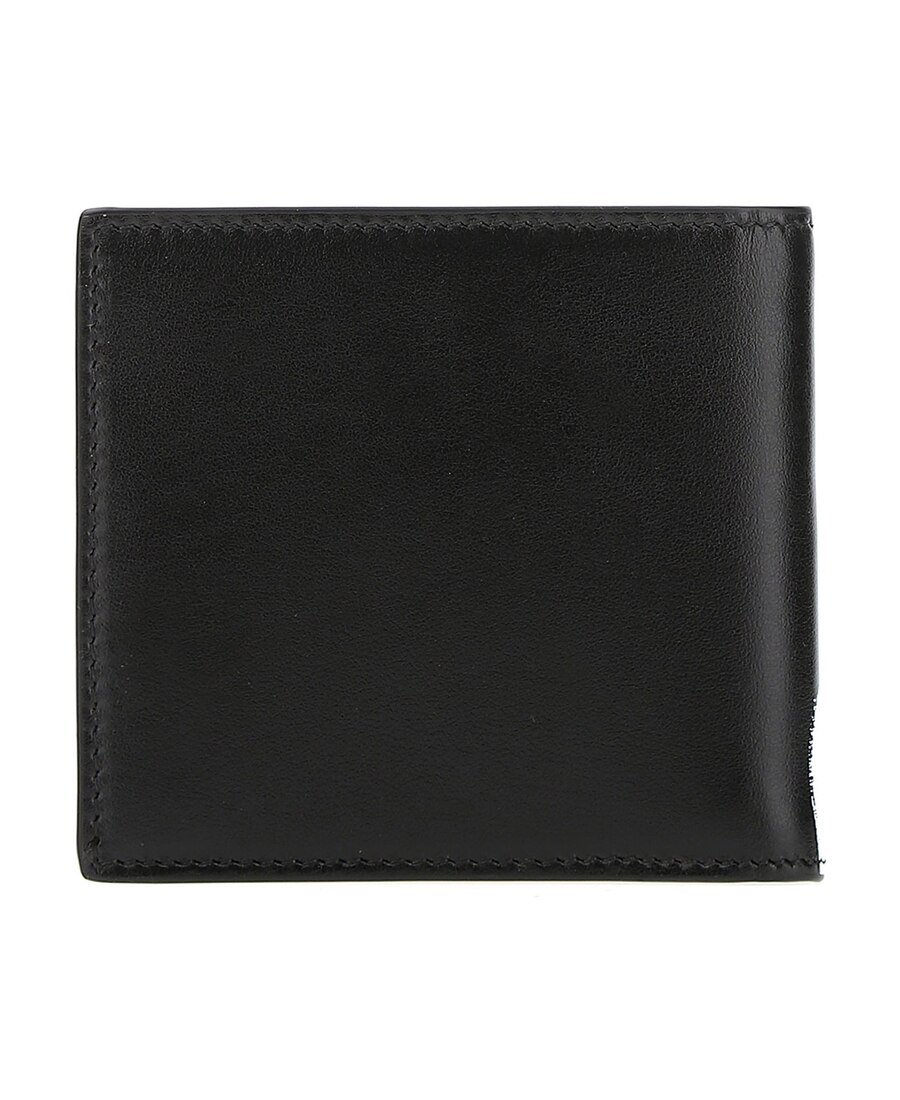 Alexander Mcqueen Graffiti Logo-print Leather Billfold Wallet In Black