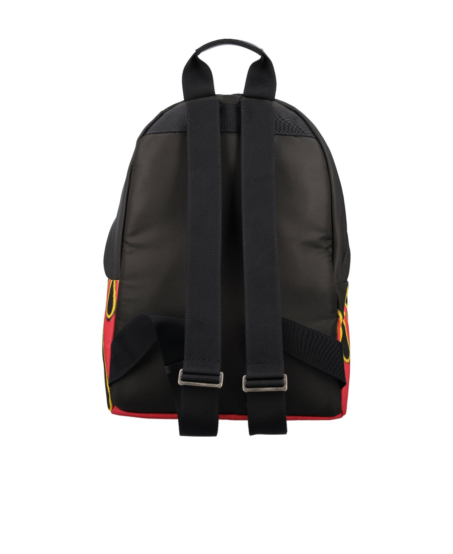 Palm Angels Flames Print Backpack In Black