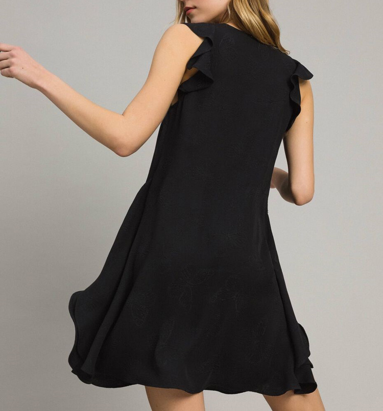Twinset Lotus Leaf Edge Dress In Black