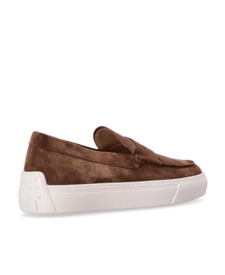 Tod's Gommino Round Toe Penny Loafers In White
