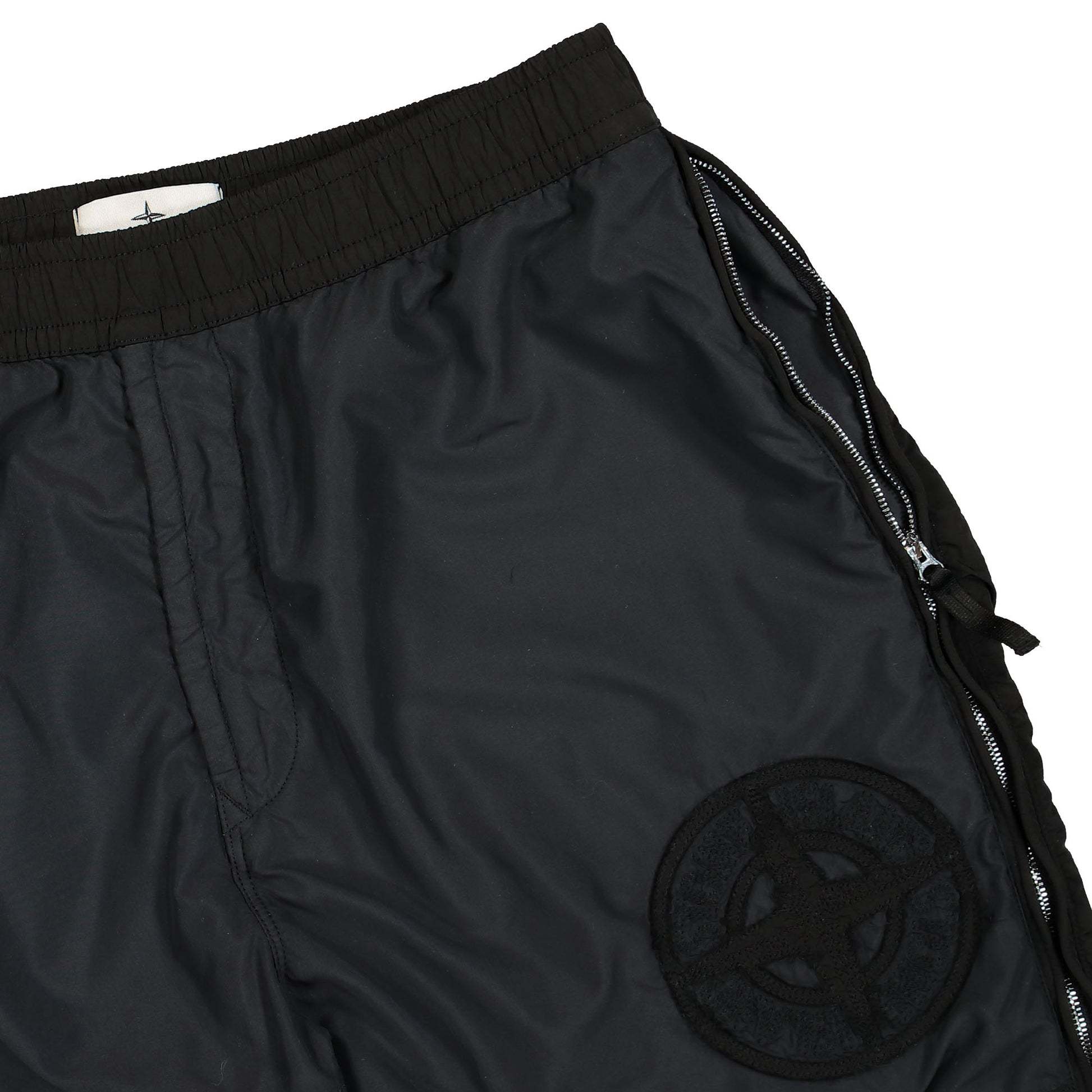 Stone Island Technical Fabric Pants With Extendable Side Zippers In Black
